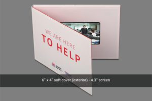 A video brochure with a picture of the front and back.